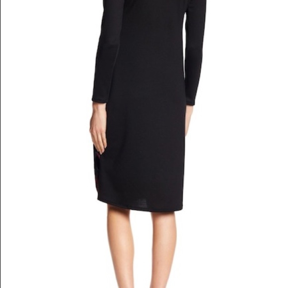 Long Sleeve Knee Length Dress with Faux Fur dress